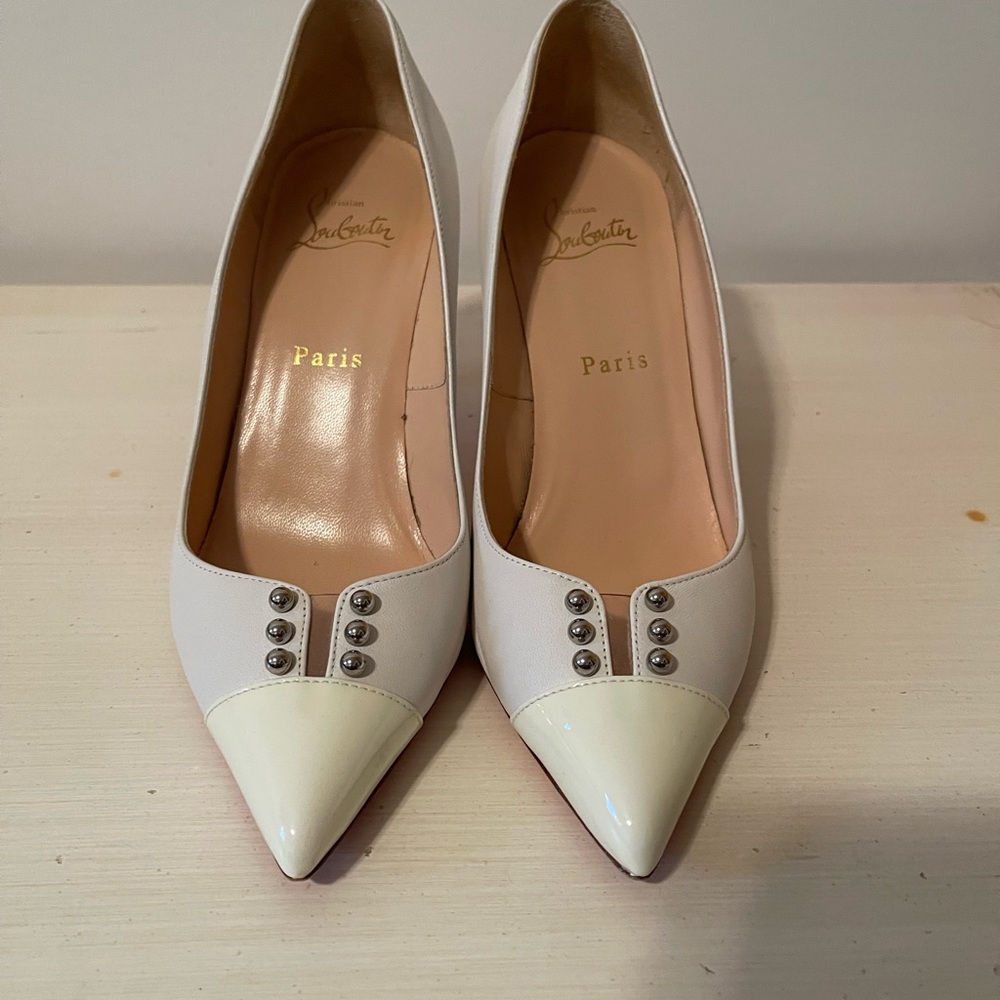 Christian Louboutin White and Cream Heels